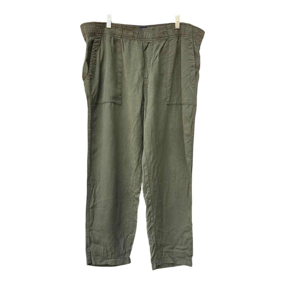 GAP Tencel Pull On Pant Womens Sz XL Olive Green Ankle Casual NEW Elastic Waist